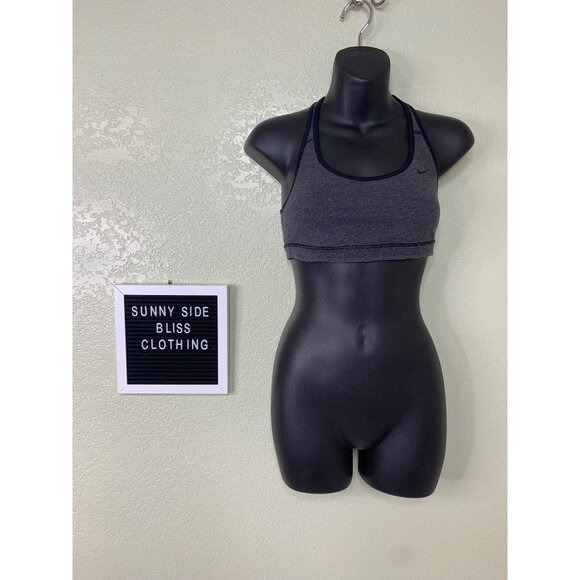 Nike Dry Fit Gray & Black Reversible Sports Bra Size Medium - Picture 1 of 10